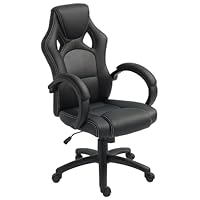 Vinsetto High-Back Gaming Chair Faux Leather Swivel Computer Racing Gamer Desk Chair for Home Office with Wheels, Gray