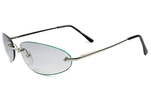 Vintage Retro Sunglasses Light Tint Lens Fashion Gunmetal Mens Women Oval Shades