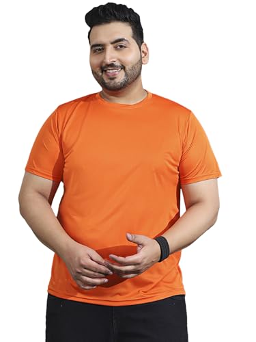 T-shirt orange homme Bigbanana à col rond et manches mi-longues pour un style décontracté