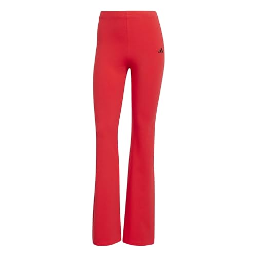 adidas Donna Essentials Small Logo Flared Leggings Tights, Pure Ruby/Black, XXL