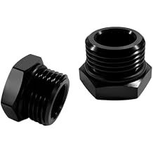 2 قطعة 12AN Block off Cap ORB Plug Fitting Adapter، الألومنيوم ORB Male Adapter Hex Head Plugs، Block Off Fittings O-Ring Boss Port Plug Seal Nut لنهاية خط زيت وقود السيارة