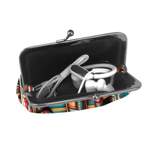 Pu Leather Buckle Coin Purse Ancient-Egyptian-Art-God Girls Kiss-Lock Change Purse Wallets4