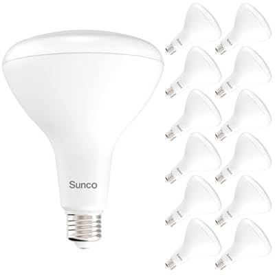 Sunco 12 Pack BR40 LED Light Bulbs, Indoor Flood Lights, Recessed Can Light Bulb, 1400 LM, 17W (100W Equivalent), 4000K Cool White, Dimmable, E26 Base, for Home, Bedroom, Kitchen UL