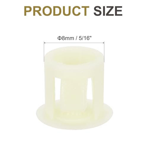 Image of MECCANIXITY 64PCS 8mm(5 /16 inch) Cream White Plastic Hole Plugs, Flush Type Panel Hole Plugs Insert End Caps for Locking Hole Tubes Furniture Cabinet