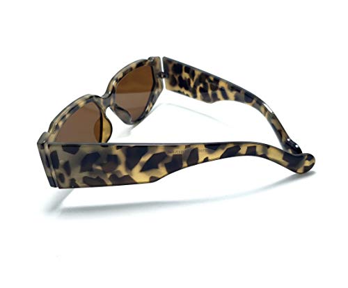 Óculos De Sol Feminino Retro Gatinho Geométrico A-2100 Cor: Marrom-Tartaruga