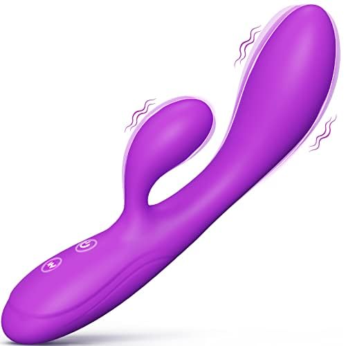 Sex Toys Rabbit Vibrator, Adult Toys for Clitoris G-spot Stimulation,Waterproof Dildo Vibrators with 10 Powerful Vibrations Dual Motor Stimulator Adult Sex Toys for Women or Couple Fun-Purple
