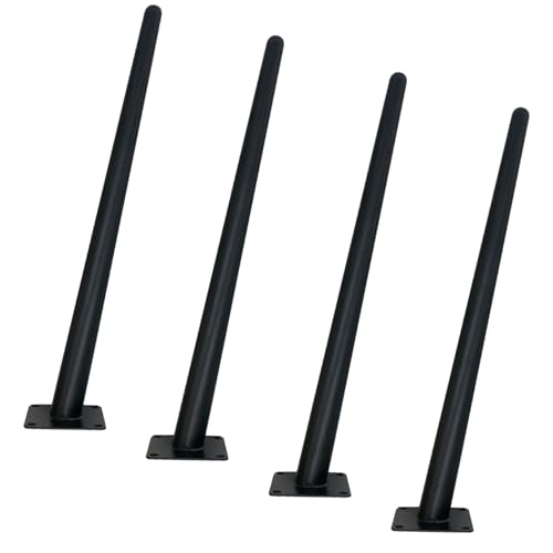 Genérico Pies para Muebles Patas de Mesa Cónicas de 40 cm 4 Piezas Hierro Negro Pintura En Aerosol Altura de Las Patas del Sofá: 10-72 cm Patas de Gabinete de 40 cm/15,7'