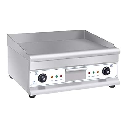 Royal Catering Elektrogrill Tischgrill Doppel Grillplatte RCG 60H2 (Länge: 60 cm, 2 x 3.200 W, glatte Heizfläche, 2 Heizzonen, Spritzschutz und Ablaufvorrichtung) – Bild 3