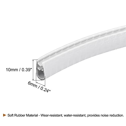 uxcell U Channel Edge Trim, 16.4ft Length Rubber Guard Seal Strip Edge Protector Fit for 1-2.5mm Edge, (15/64" W x 25/64" H) White by uxcell - Used condition - Image 3