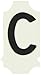 Brady 5010-C Gothic Quik-Align 1-3/4" Height, 1-1/4" Width, B-933 Vinyl, Black Color Legend "C" Letter (Pack Of 10)