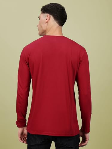 Image of Lux Nitro Men's Premium Cotton Long Sleeve T-Shirt | Modern Fit Casual Tee with Round Neck | Solid Regular Fit T-Shirt for Men