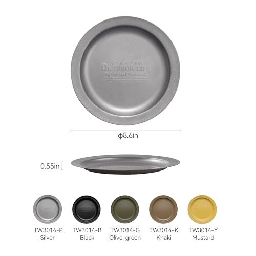 image for Thous Winds Stainless Steel Camping Plates 2pcs Set, Insulated Dinnerw