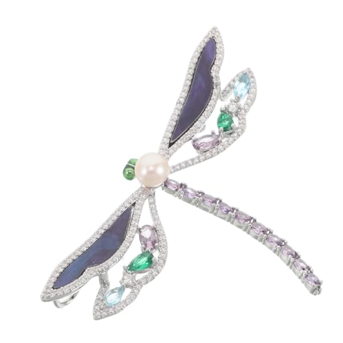 Broche libellule cristal accessoire vêtement femme épingle animale brillante costume