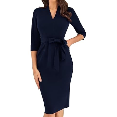 GRACE KARIN V Neck Midi Pencil Dress Cover