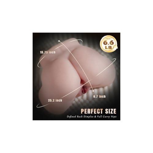 Image of 7LB Sex Doll Pocket Pussy - Flesh Big Butt Male Masturbator, Sex Toy for Men Soft TPE Adult Toy, 3D Bionic Vagina & Anal Channels, Easy-Clean Care, Discreet Private Carton