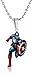 Marvel Comics Boys' Stainless Steel Captain America Figure Chain Pendant Necklace, 16"