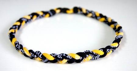 Package of 10 Black Yellow Tornado Necklaces