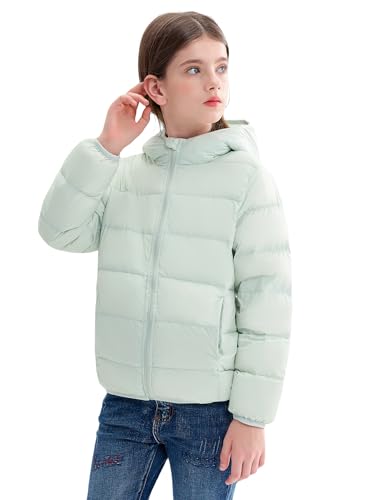 maoo garden Girls Super Lightweight Down Jacket Big Kids Fall Early Winter Water-Resistant Packable Coat