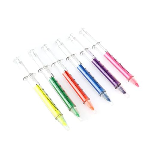 STOBOK 6 Piezas Bolígrafo De Resaltadores De Colores Bolígrafos De Gel De Colores Resaltador Liquido Bolígrafos De Pluma De Gel De Color Pluma De Aguja Líquido