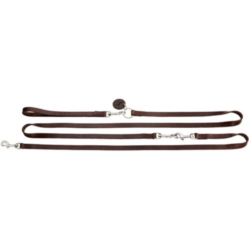 Premium Hundeleine, Reflektierend, 15mm Durchmesser, Geflochten, Multifunktion Doppelleine, 2.5m lang, Für kleine/mittlere/große Hunde, Extra reißfest, Aus Nylon 2 SOLID EDUCATION Kombileine 6in 1 für Hunde, Führschlaufe, Umhängeleine, Koppel, Langleine, Führleine, Kurzführer, Leder, 1.8 x 310 cm, dunkelbraun
