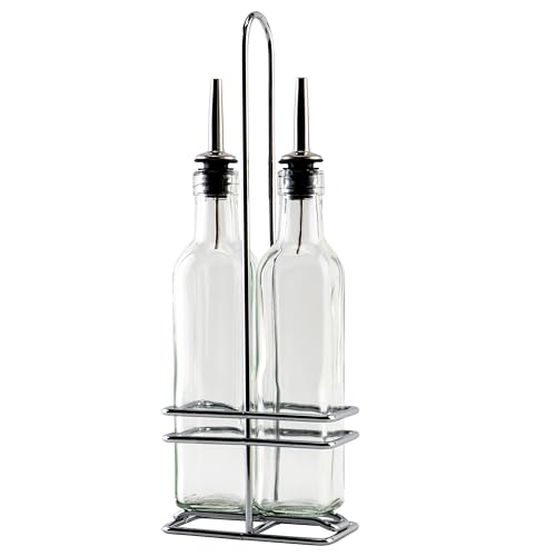 Winco 3-Piece Oil and Vinegar Cruet Set, Medium