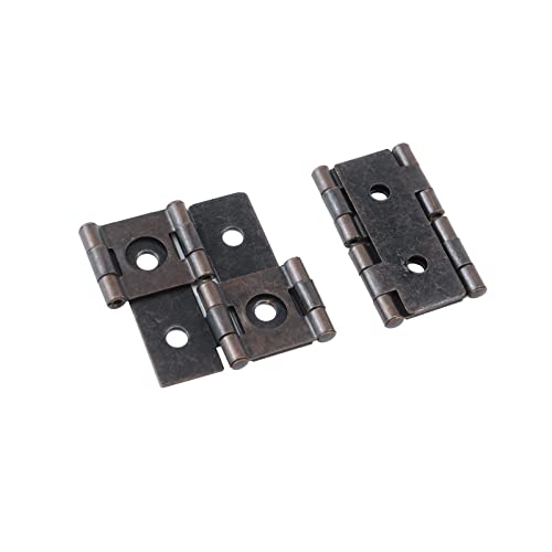 Wdonay 8 Pcs Folding Screen Gate Hinges Double-Acting Door Hinges Iron Retro Style Cabinet Hinges, With Mounting Screws, 1.81" X 1.85", Red Bronze #TOP3