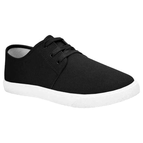Image of BRUTON 201 Lace-Up Sneakers Slip-on Shoes for Men-Black