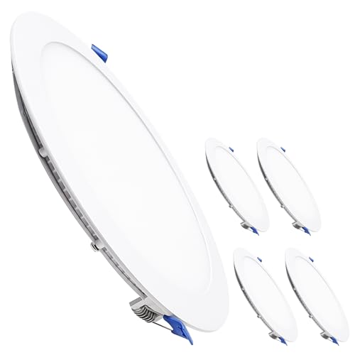 LED ATOMANT Pack 5x Downlight LED Panel Extraplano Redondo 225mm 20W, CCT (Selector de Color Blanco Calido, Neutro y Frio), Corte 205mm, 1800 lumenes, Driver incluido