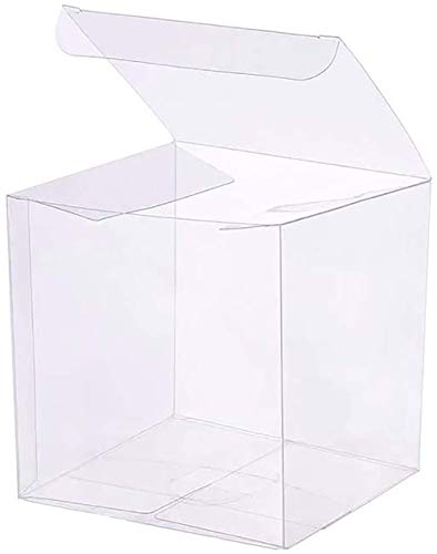 Lot de 10 boîtes à dragées carrées transparentes pour bonbons, chocolat, Saint-Valentin, emballage cadeau, 10 x 10 x 10 cm