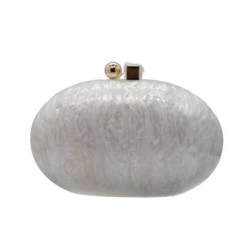 Image of Acrylic Evening Clutch Bag for Women Shell Shape Shoulder Crossbody Bag Glitter Marble Purse Handbag