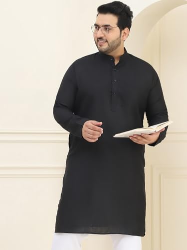 Image of SOJANYA Plus (Since 1958) Men's Jacquard Silk Self Design Only Long Kurta