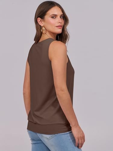 Image of ANRABESS Women Tank Tops Summer V Neck Sleeveless Casual Loose Fit Cute Cami Basic T Shirts Solid Tees 2026 Trendy Outfits