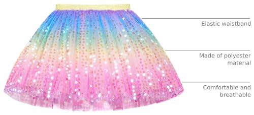 Image of KEREDA Toddler Girls Layered Tutu Skirt Sparkling Sequin Tulle Dance Skirts
