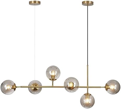 KCO Lighting 6-Light Modern Globe Sputnik Chandelier Bras...