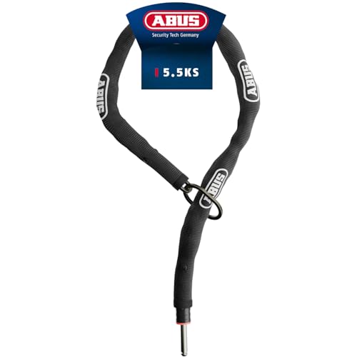 ABUS Rahmenschloss-Einsteckkette ADAPTOR CHAIN Classic 5.5KS - 5 5 mm starke Stahlkette mit ovalem Loop - Fahrradschloss für Fahrrad und E-Bike - Länge 100 cm schwarz