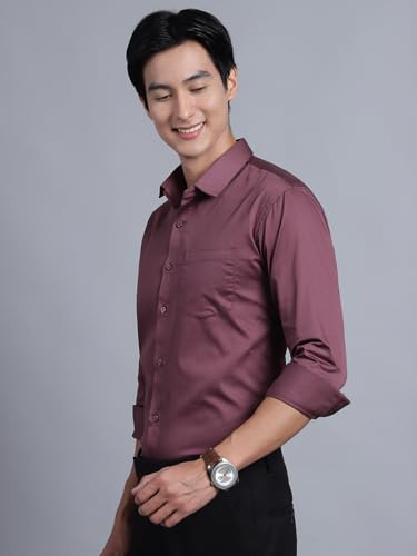Image of Majestic Man Slim Fit Satin Cotton Formal Shirt for Men