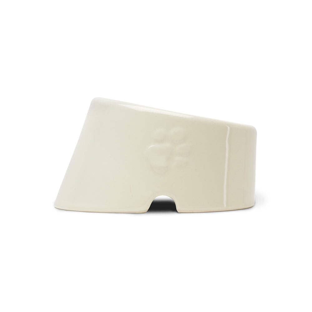 Scruffs Icon Slanted Stoneware Dog Bowl for Flat Faced Dogs 18 cm x 15 cm x 10.5 cm Cream