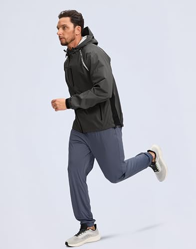 Image of Bikewa Men's Cycling Rain Jackets Waterproof Running Bike Windbreaker Lightweight Packable Hooded Jacket