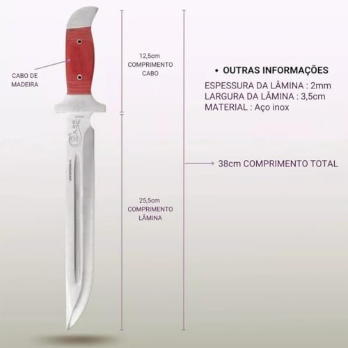 Faca de Churrasco Samurai, Bainha de Couro, Espada Japonesa (Preta)