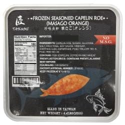 Orange Masago Seasoned Capelin Roe Premium Sushi Fish Eggs, Vibrant Color & Delicate Crunch | 4.4lbs / 2kgs
