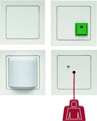 Kit d'appel d'urgence Berker 52006099 avec cadre Q.3 blanc polaire et velours