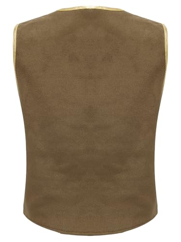 Boys Medieval Pirate Vest Viking Renaissance Steampunk Waistcoat Kids Halloween Party Cosplay Dress Up2