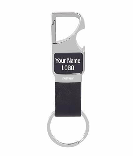 Image of Personalized Keychain with Name, Leather Metal Opener Key chain for Bike Car Office Home Key Holder /Organizer, For Men & Women