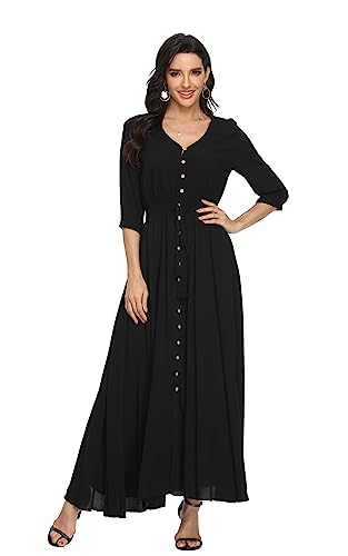 Image of Casual Summer Dresses for Women 2026 Maxi Dress Flowy Bohemian Beach Party
