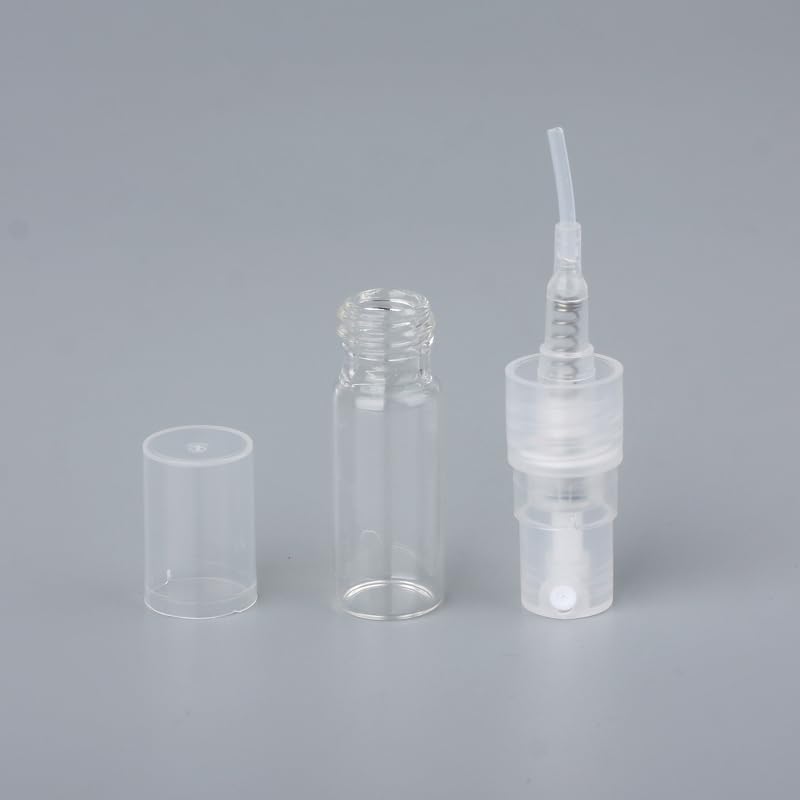 100個/ロット 1ml 2ml ミニ香水瓶 ガラススプレー 詰め替え可能 空ボトル 化粧品容器 ポータブル香水アトマイザー(1ml