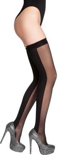 Image of ToBeInStyle Women's Novelty Vertical Spiral Striped Thigh High Stockings
