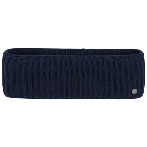 LIERYS Fascia copriorecchie Ferri (larghezza: 8,5 cm) - Made in Germany - In maglia a coste con lana vergine - Fascia per capelli autunno/inverno blu scuro Taglia unica