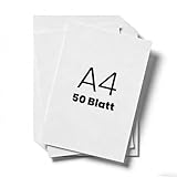 50 Blatt Naturweiß Tonpapier A4, 250g/m² Kartonpapier A4, Bastelkarton, Dickes Papier für Scrapbooking, Kartenherstellung, Einladungen & Malen