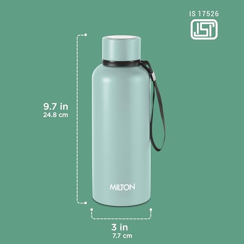 Image of Milton Aura 750 Thermosteel Water Bottle 725 ml, 24 Hr Hot and Cold I Leak Proof Lid, ISI Certified I Vacuum Insulated I for Office, Gym, School I Grey