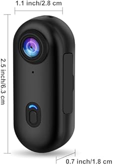 i3 4K Thumb Action Camera, Tiny Size, Mount Anywhere, Small Body Camera with Spring Clip, Portable Vlogging Camera, Hands-Free POV Recording, Helmet Camera for Cycling, Motorcycle (64G-Card, Black)